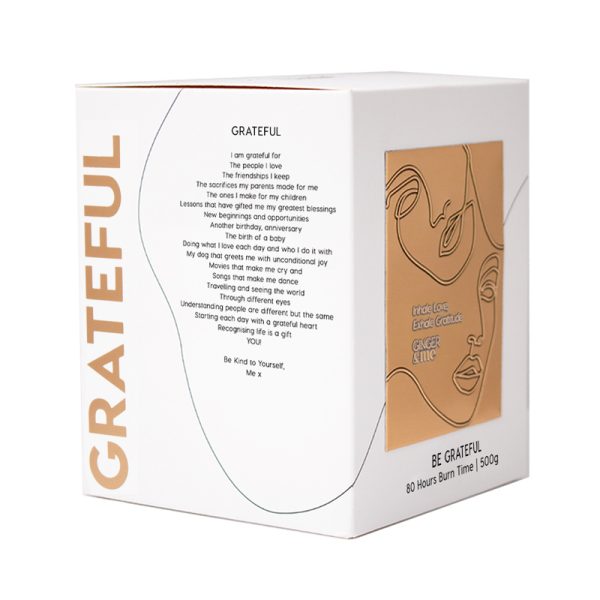 GINGER&ME Mindfulness Candle – GRATEFUL 500g
