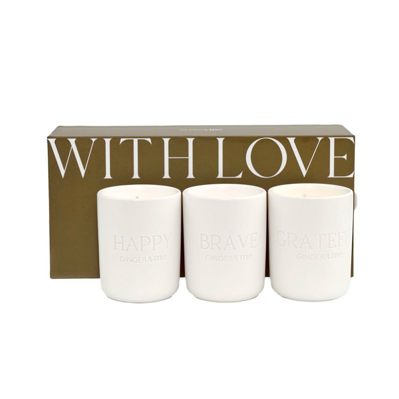 GINGER&ME Mindfulness Mini Candle Trio – 3 Piece Set
